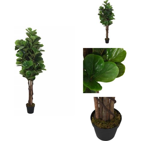 Ficus lyrata artificiel 232 feuilles 180 cm vert - Ficus Lyrata Artificiel - Plante Artificielle - Décoration Intérieure - Plante Verte - Fausse Plante (1/5)