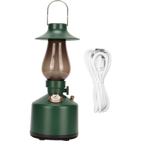 Lampe de Nuit Vintage Bluetooth IPX4 - Enceinte Portative 360° avec Éclairage Rétro et Son Surround, Vert (1/5)