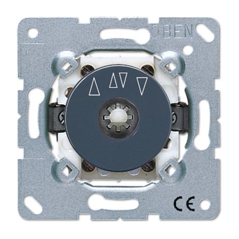 Jung Interrupteur rotatif pour stores, inverseur/bouton-poussoir 1 pôle (1 entraînement), 10 A 250 V , anthracite, UP 1234.10