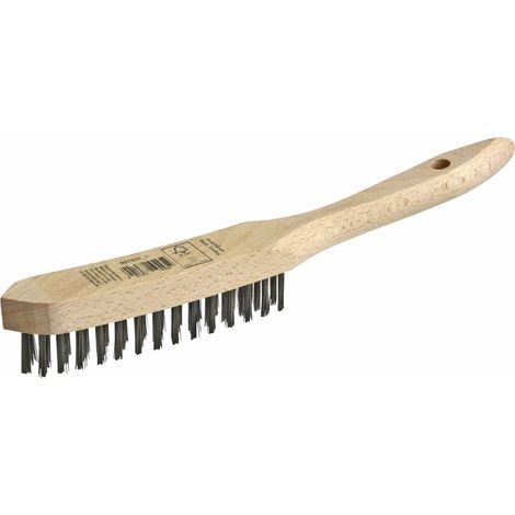 Nespoli Drahtbürste 3-reihig gerade Stahl 28,5 x 2,8 cm -Griff Drahtbürste