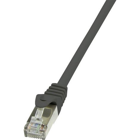 LogiLink CP1073S RJ45 Câble réseau, câble patch CAT 5e F/UTP 5.00 m noir avec cliquet d'encastrement (1/2)
