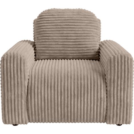 ELVIS - Fauteuil gros velours côtelé - Terracotta