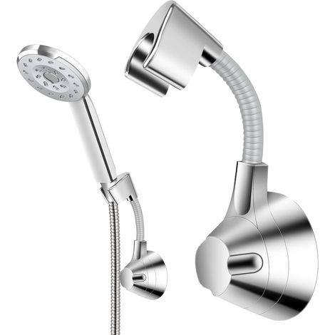Support Pommeau de Douche Sans Perçage Fixation Murale Pratique et Réglable, Idéal pour Salle de Bain (1/5)