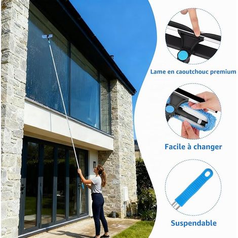 Telescopic Window Cleaner, 3.7 m, Window Cleaning Kit with Squeegee and Long Reach Telescopic Handle for High Windows, Solar Panels and Car (1/2)