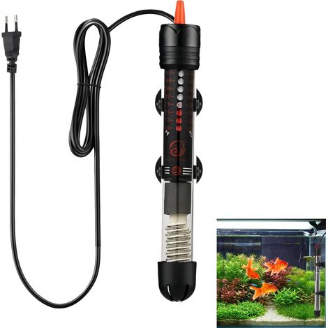 Chauffage d’Aquarium 50 W pour Aquarium Jusqu’à 60 L, Thermoplongeur Submersible avec indicateur de température, Chauffage réglable en Verre de Quartz étanche pour Poissons tropicaux (1/5)