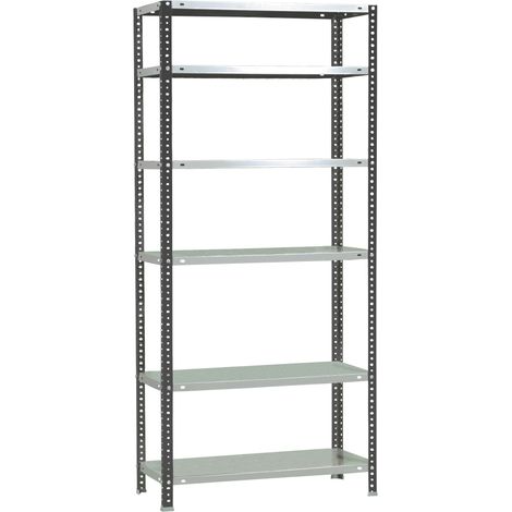 SimonRack Scaffale Portaoggetti, 2000x800x400 mm, 6 Ripiani, Capacità di Carico e Punto di Flessione 100 kg, Metallo, Scaffale da Garage, Antracite/Bianco - Comfort