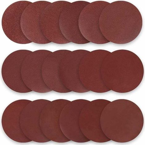 Disque de Ponçage 50pcs Disques Abrasifs,Disques abrasifs Diamètre 100 mm Grain P60 rouge Papier abrasif pour construction a sec (1/5)