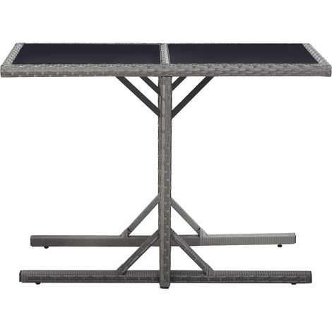 vidaXL Tavolo da Giardino Antracite 110x53x72 cm in Vetro e