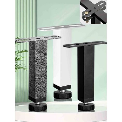 Lot de 4 pieds de lit réglables, pieds de support de meuble en métal, pieds et lattes pour cadre de lit, pieds de remplacemen Femeo (1/5)