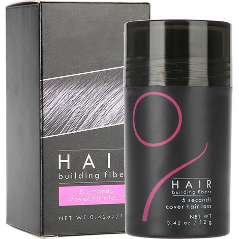 Poudre capillaire épaississante pour cheveux, solution anti-chute, fibres densifiantes brun foncé, rend les cheveux plus épais et denses (1/5)