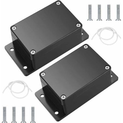 Scatola di derivazione a 2 pezzi, scatola di collegamento con passacavo fisso, contenitore elettronico in plastica per esterni, per elettronica fai da te, 100 x 68 x 50 mm, nero (1/4)