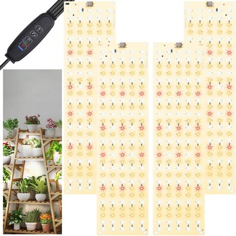 4 Pcs Lampe de Plante LED, avec Minuterie de 3/9/12 Heures, pour Semis Succulentes Végétale Floraison (1/4)