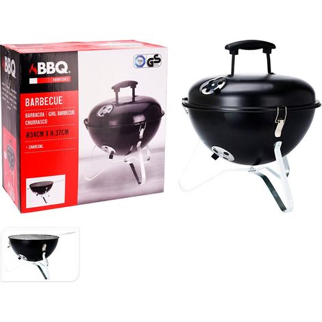 Barbecue Compact Noir Portable Avec Couvercle - Bbq Collection