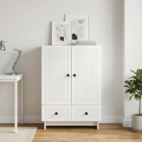 vidaXL Buffet Blanc Brillant 66 x 34,5 x 95 cm Bois d’ingénierie (1/5)