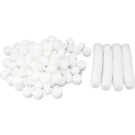 Lot de 100 paniers de culture hydroponique circulaires avec éponges blanches pour la croissance des plantes.