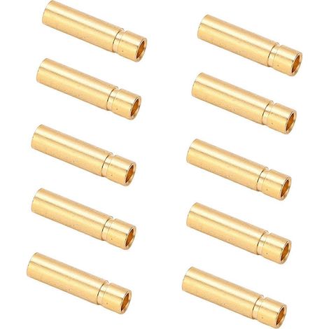 10 fiches bananes en cuivre plaqué or 12.031, connecteurs métalliques mâles et femelles de 3,0 mm pour embouts anaux (1/4)