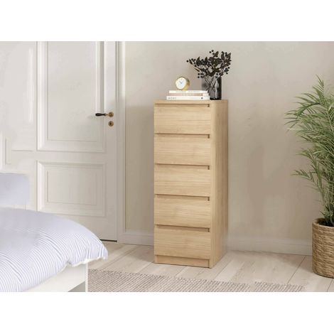 Dmora - Cassettiera Joelle, Settimino multiuso, Comò camera da letto, Mobile con cassetti, 50x40 h111 cm, Rovere