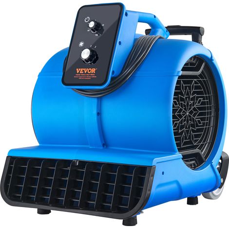 VEVOR Soplador de Suelo 1400 RPM Ventilador de Secado por Enfriamiento 113 m³/min Secador de Alfombras Portátil 3 Ángulos de Soplado Temporizador 3 Velocidades para Limpieza, Hogar, Comercial (1/5)
