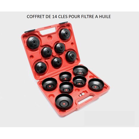 Coffret 14 pieces clé filtre a huile cloche pour voiture