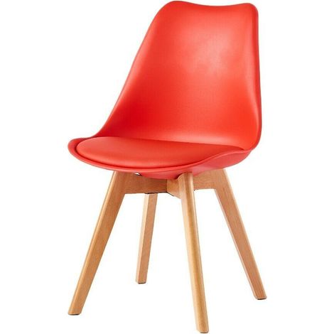 Dining Chairs Designer Side Chairs Wooden Legs Office Home Commercial EVA RED 1 (1/5)
