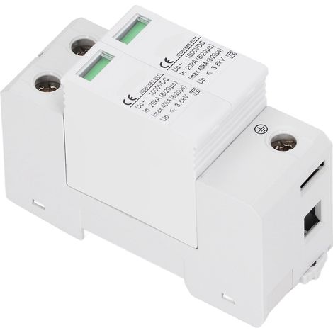 DC 1000V 40kA Überspannungsableiter, 2P weißer Überspannungsschutz für Photovoltaikanlagen, 40kA Solarschutz, 1000V Überspannungsschutzgerät, weiß, 2 Module. (1/5)
