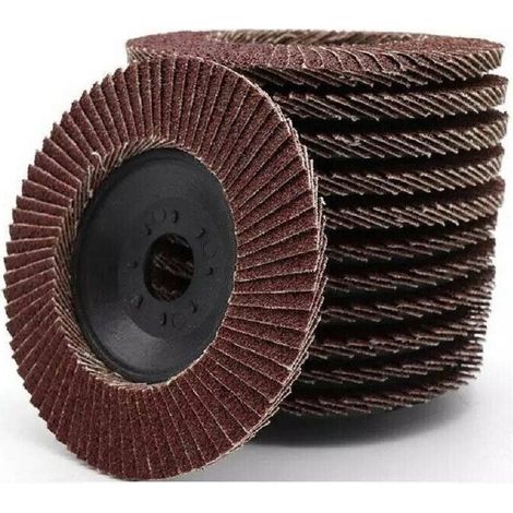 Kit 10 Pcs Disque Abrasif à Lamelles Pour Meuleuse 115 Mm Grain 40 (1/2)