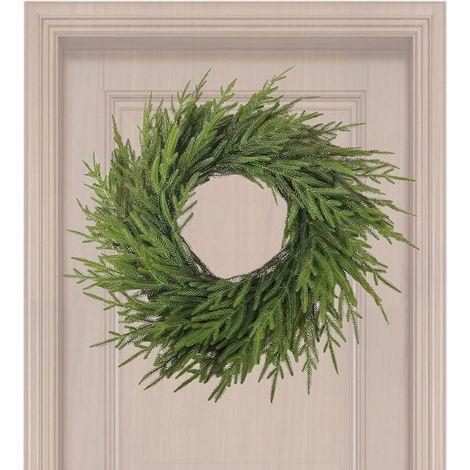 Guirlande de verdure de Noël Couronne d'épinette verte artificielle Décoration d'intérieur festive pour cheminée, balustrade d'escalier et centres de table Parfaite pour les fêtes de fin d'an (1/5)