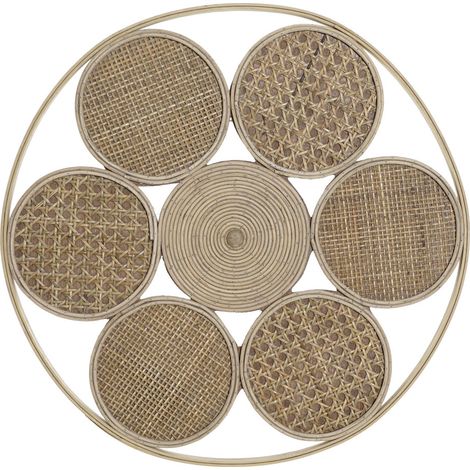Ratan Wanddekoration 45.5x2x45.5 natürliches Ratan Multicolor -Farbmaterial Familienfamilien Wanddekorationen Details (1/3)