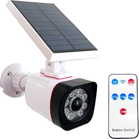 Fausse caméra de sécurité factice à lampes solaires - Projecteurs solaires pour porche, jardin, terrasse, allée (1/5)