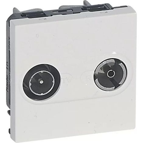 Legrand 078783 TV/fm jack legrand mosaic - ø9,52 male-female - 2 mod - white