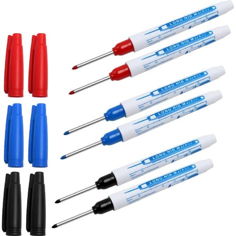 6 Pièces Marqueur Charpentier Stylo Marqueur Indélébile à Pointe (1/5)