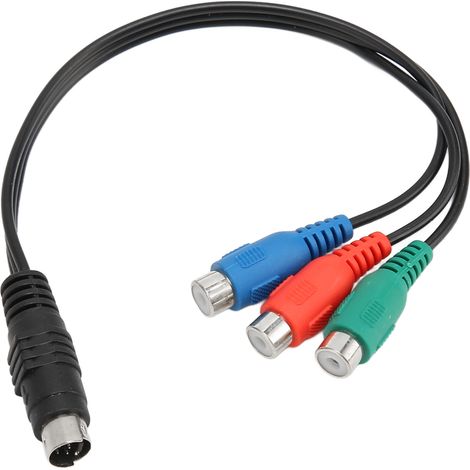 Câble S-Vidéo 7 broches mâle vers 3 RCA femelle, câble adaptateur audio haute précision 7 broches vers AV, 0,9 pi (1/4)