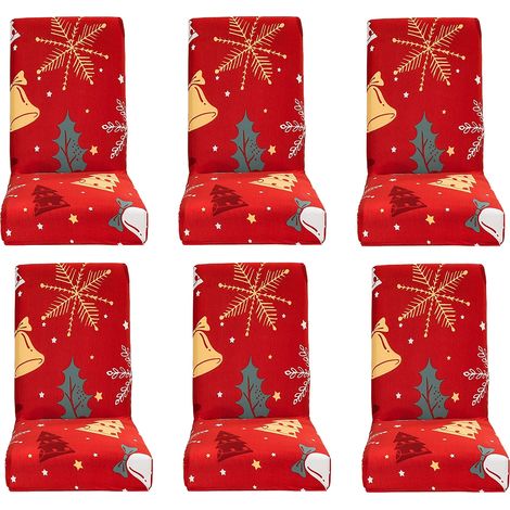 Housses de chaise de salle à manger extensibles, 2 pièces, amovibles, lavables, protection, décoration de noël pour chambre et cuisine, A4 (1/5)