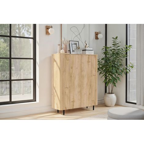 Buffet haut contemporain 130 cm chêne cadiz Marley (1/5)