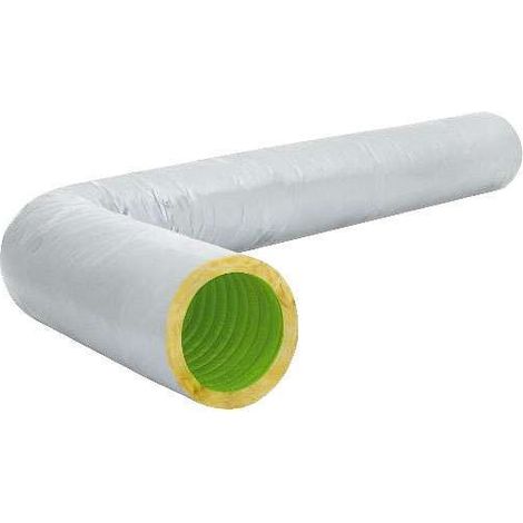 Gaine VMC souple isolée 25 mm 80 mm D80 long 10m 111400002 – Isolation laine de verre A+ – Revêtement anti-microbien – 100% recyclable – Econoprime