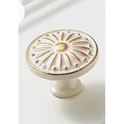 Maniglia per porta del cassetto vintage da 6 pezzi, pomello per mobili da 30 mm, pomelli per cassetti rotondi, maniglie per mobili per armadio, cucina, camera da letto (Bianco) (1/5)