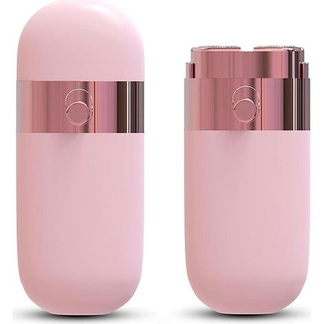 Epilatore elettrico portatile e indolore per donne, ideale per viso, mento, labbro superiore e braccia, con luce LED (rosa). - AquaForge (1/5)