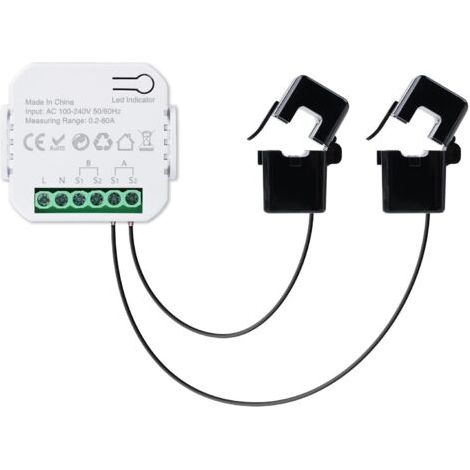 Monitor di energia intelligente WiFi, 80A AC 100-240V, monitor di energia domestica WiFi compatibile con Tuya Smart Life