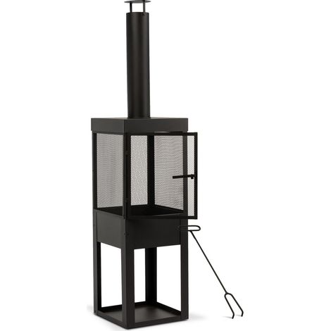 MaxxGarden – Elegante Caminetto da Giardino con Parascintille per il Relax – Caminetto da Patio con Griglia in Acciaio e Scomparto per Legna da Ardere – Caminetto da Esterno per il Relax (1/5)