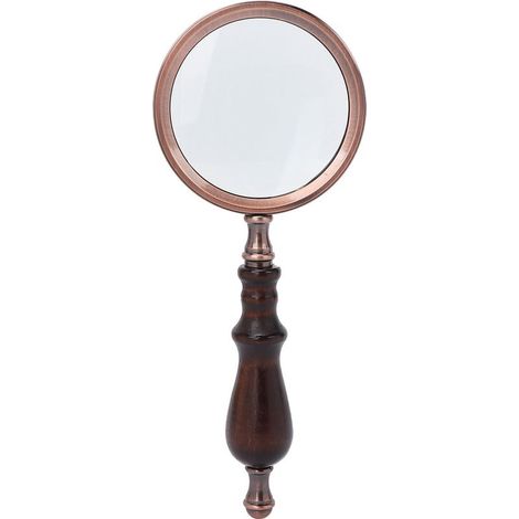 Loupe de lecture rétro en métal grossissant 10x, loupe de poche pour personnes âgées avec manche en bois (1/5)