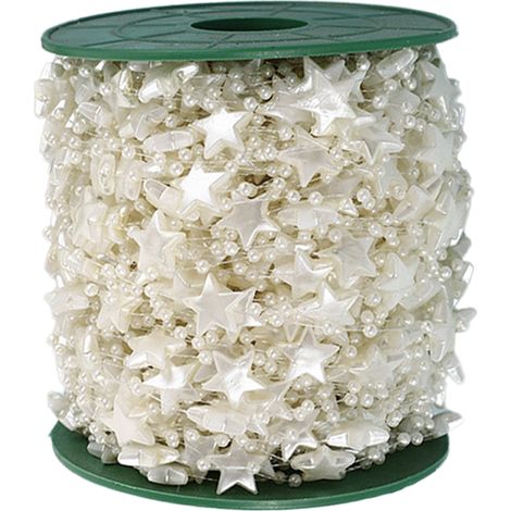 1 rollo de perlas artificiales, suaves y ligeras, de plástico, para decoración de árboles de Navidad y fiestas de boda. (1/5)