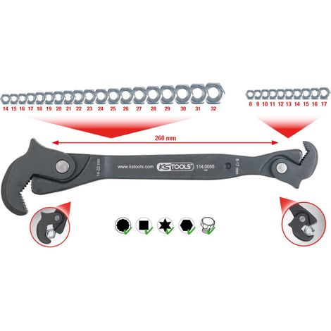KS TOOLS Llave multifunción de una mano 8-17/14-32 mm - 114.0055 (1/4)