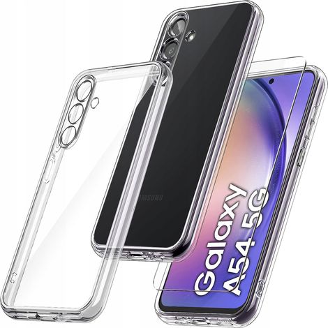 Custodia per SAMSUNG GALAXY A54 5G RINFORZATA 360° TRASPARENTE + VETRO (1/5)
