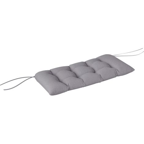 Bankauflage 105 x 46 x 12,5 cm Bankkissen mit Bändern, Outdoor Sitzkissen für Gartenmöbel, Sitzbank, Grau