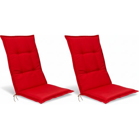 2er Set Hochlehner Set Base HL Sitzkissen, 120x50x6cm Rot