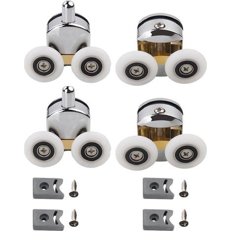 Roulettes Pour Porte De Douche - Diamètre 25 mm - Convient Verre 4 À 6 mm - Pour Cabines De Douche Et Parois Vitrees - Lot De 4 (1/5)