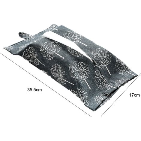 Aufbewahrungsbox für Taschentücher aus Leinenstoff, Handtuchspender, Papiertüten für die Toilette (Gray Tree) (1/5)