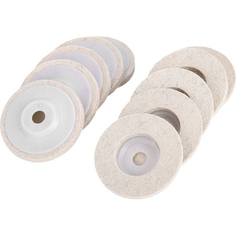 Kit de 10 disques de polissage en laine pour meuleuse d'angle, pour le polissage de bijoux en métal (laine grossière). (1/5)