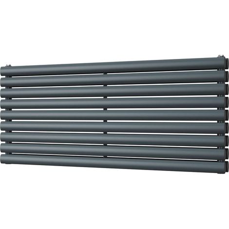 Omeara Axis - Anthracite Horizontal Radiator H522mm x W1200mm Double Panel