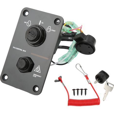 Ensemble de Panneau de Commutateur de clé d'allumage de Moteur Hors-bord 704825700800 Remplacement pour Moteurs 2/4 Temps Panneau de Commutateur à clé de Moteur Unique. (1/5)